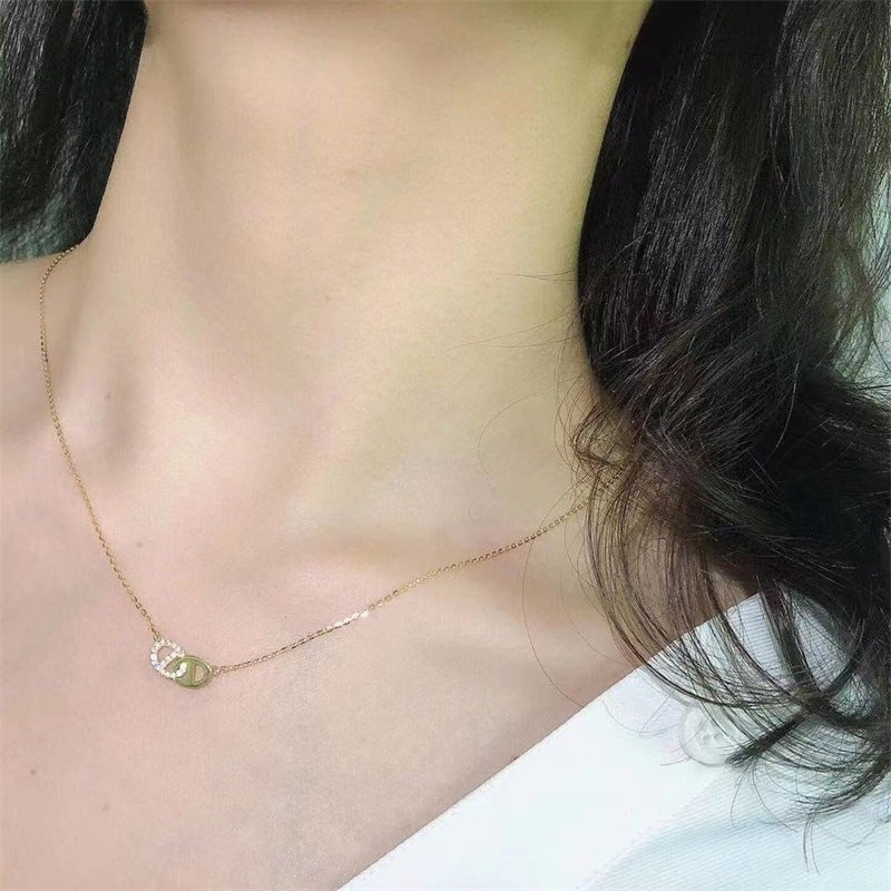 Light Luxury Cold Wind Pig Nose Silver Necklace Women 925