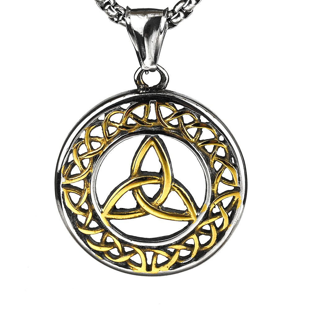 European And American Titanium Steel Men's Necklace Viking Celtic Knot