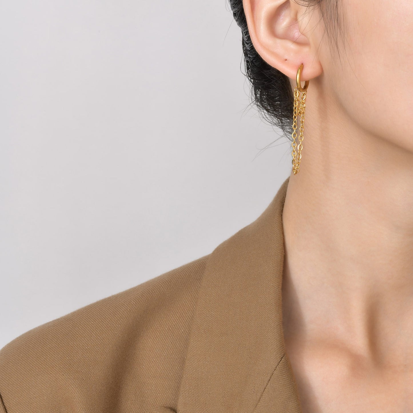 Titanium Steel Fashion Personality Earrings Ladies Chain Earrings