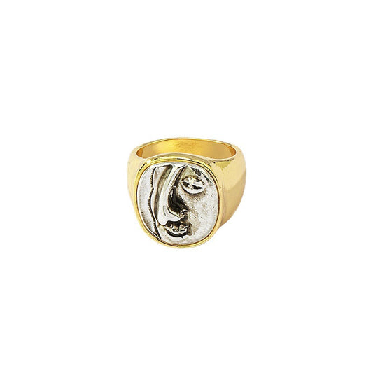 Extravagant Metal Mosaic Face Ring - Vienna Verve Collection