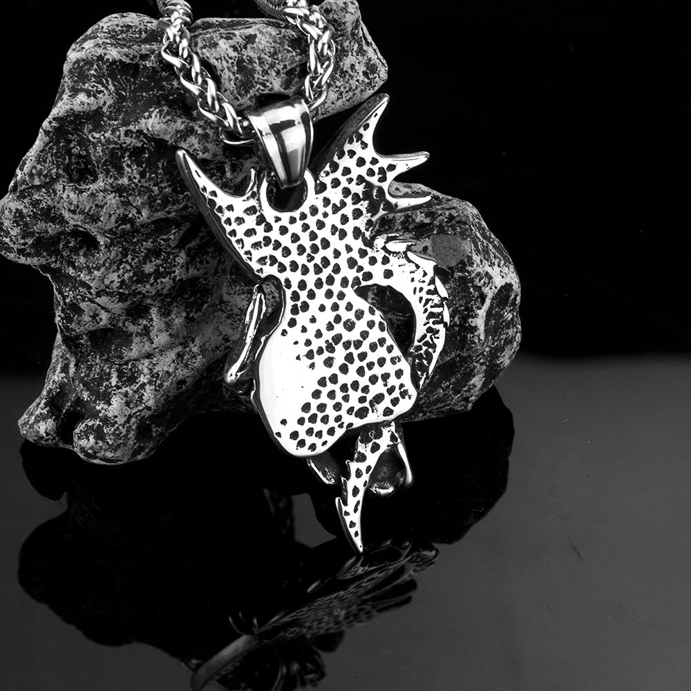 European And American Retro Men's Jewelry Dragon Head Necklace