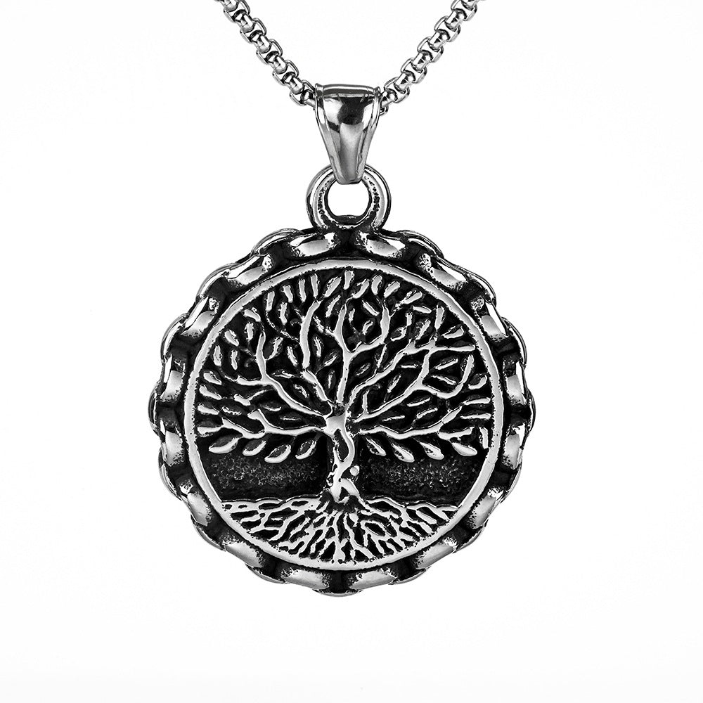 Nordic Retro Stainless Steel Men's Pendant Viking Necklace