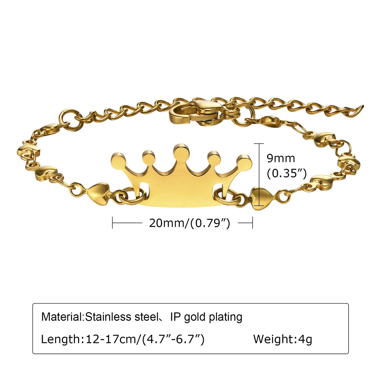 Titanium Steel Crown Bracelet Women's Fashion Accessories