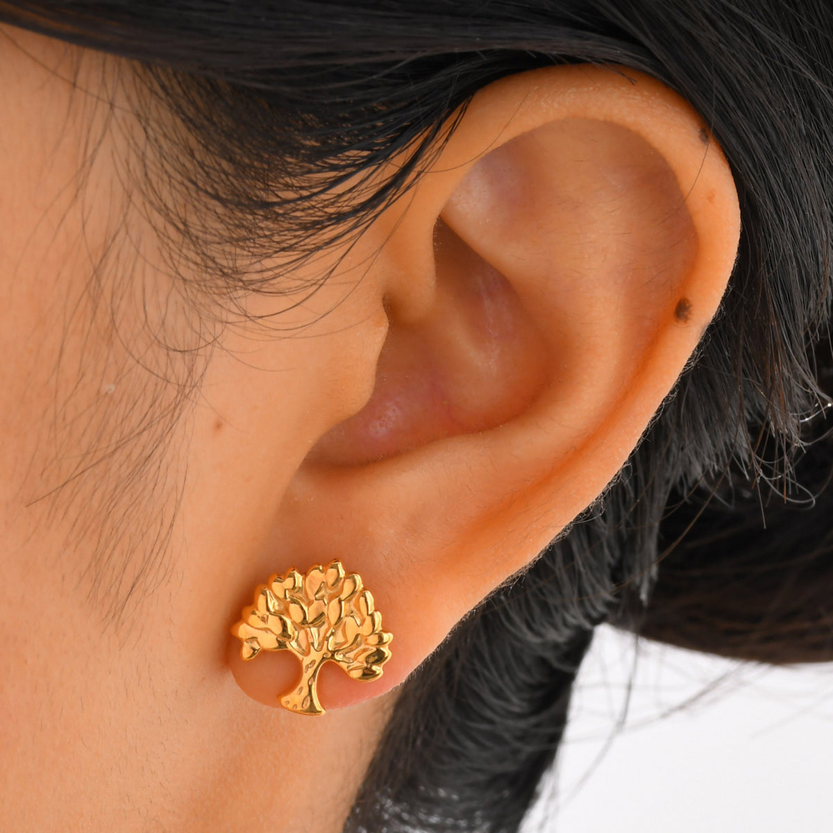 Sculptural Gold-Tone Stainless Steel Earrings