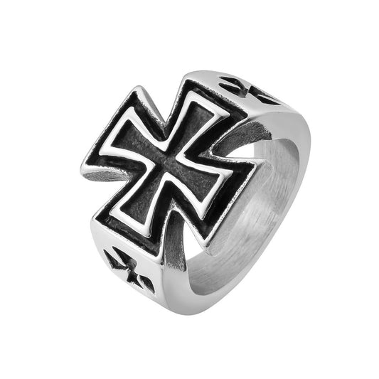 Crusader Cross Pattee Titanium Steel Ring for Men