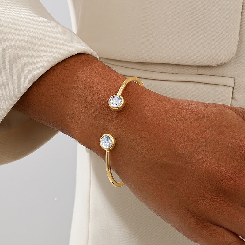 Planderful Vienna Verve Bracelet – Elegant Metal Zircon-Encrusted Design