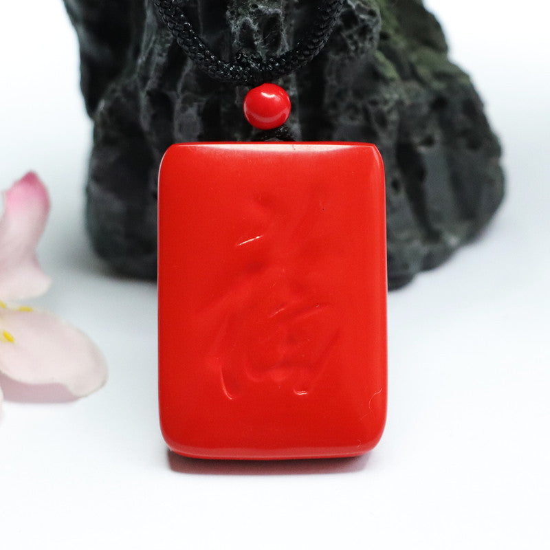 Cinnabar Laughing Buddha Pendant Jewelry