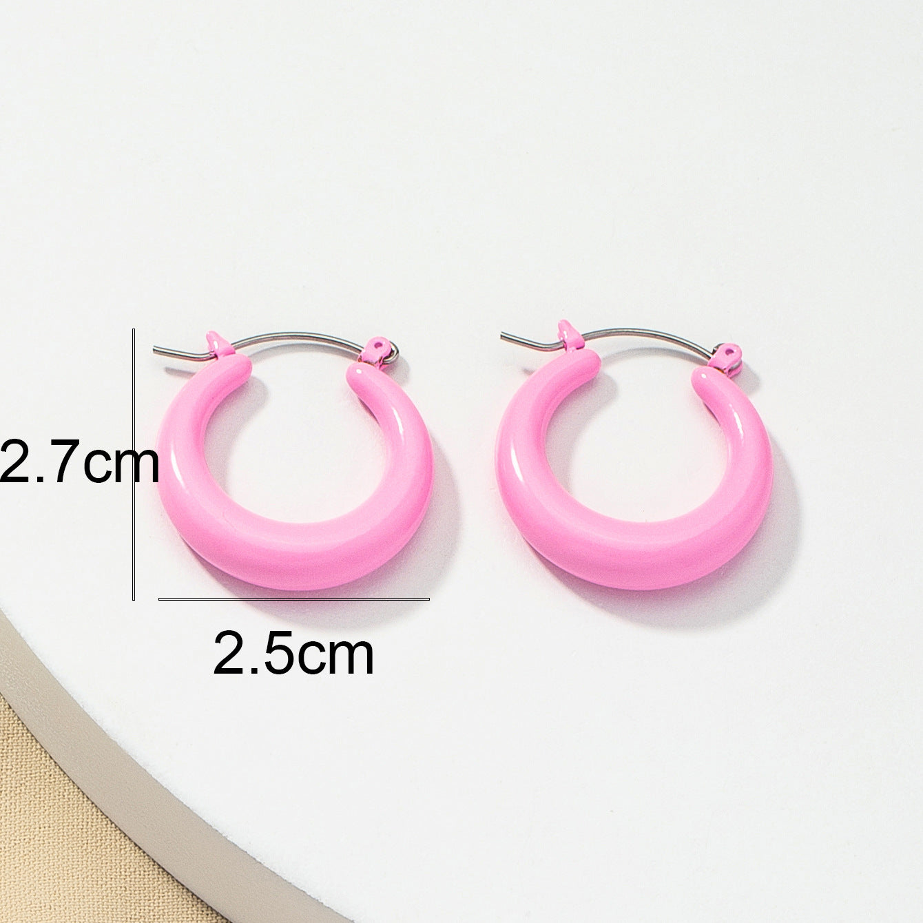 Candy Color Fashion Earrings with Lacquered Finish - Wholesale Pair