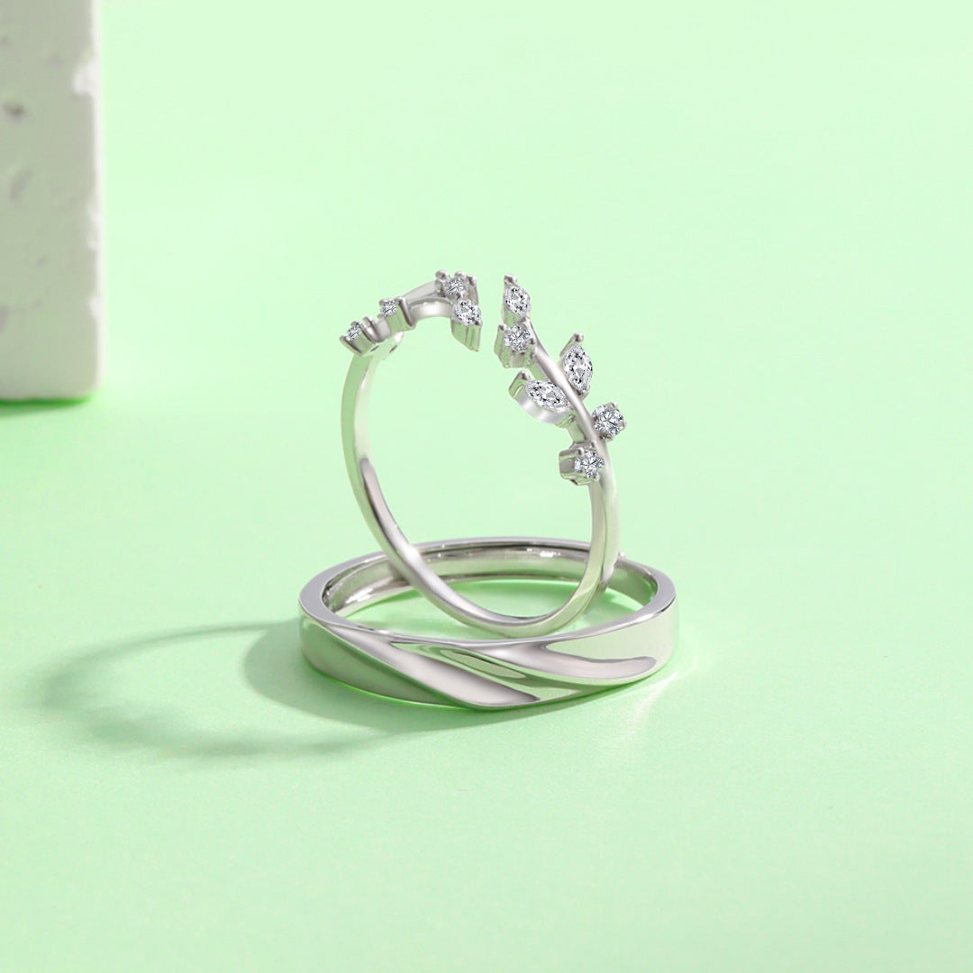 Planderful Everyday Genie S925 Sterling Silver Mori Open Ring – Advanced Style for Valentine's Day