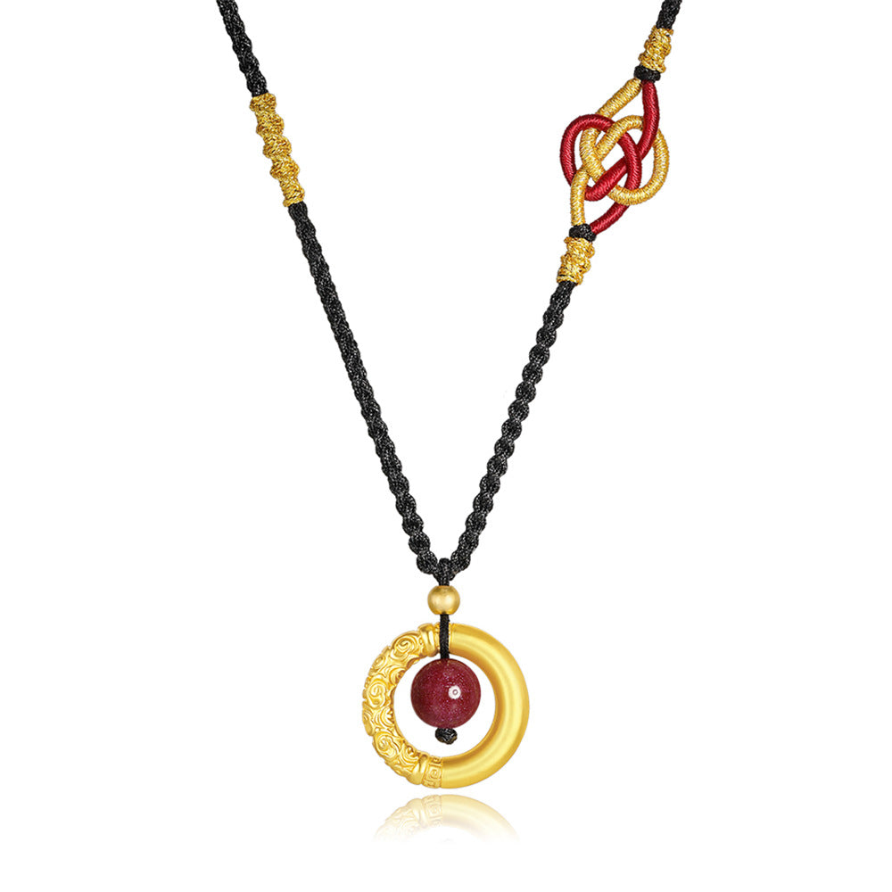 Dragon-Pattern Ruyi Peace Buckle Braided Necklace