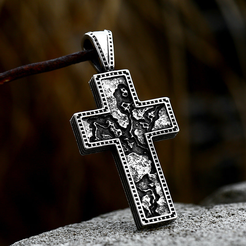 Retro Skull Titanium Steel Pendant Necklace for Men - Cross-Border Stainless Steel Jewelry