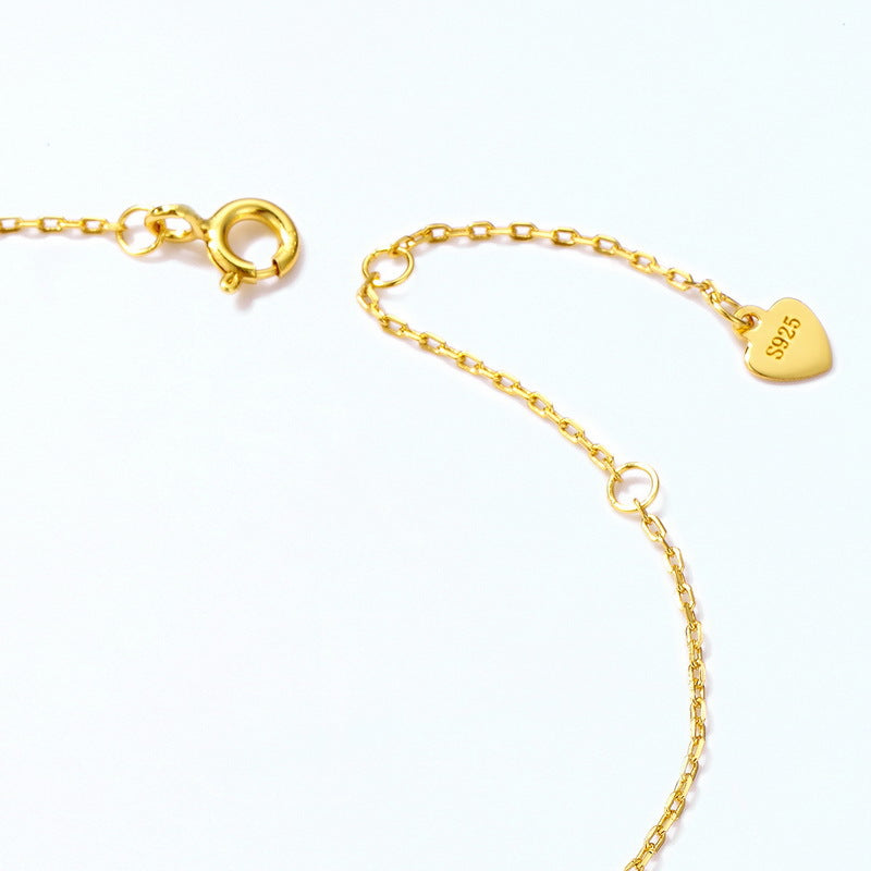 Fairy Tale Princess High Heels Shoe Zircon Blue Spinel Sterling Silver Bracelet