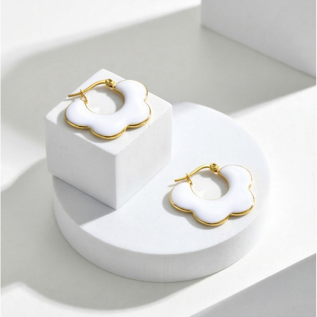 Stainless Steel Floral Earrings