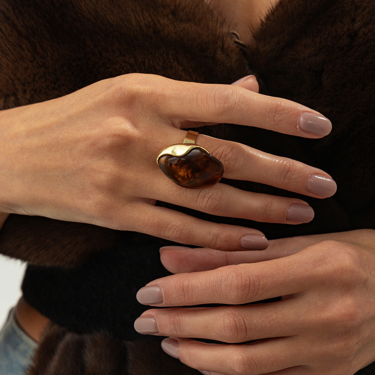 Planderful Water Drop Open Ring Vienna Verve for Women Baroque Statement Jewelry