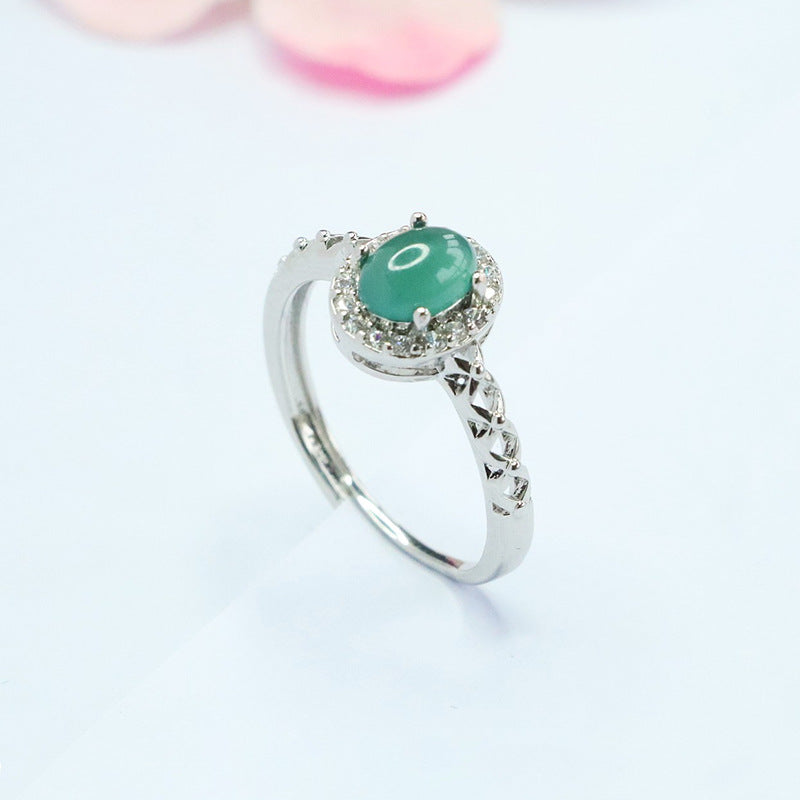 Blue-Water Jadeite Knot Ring