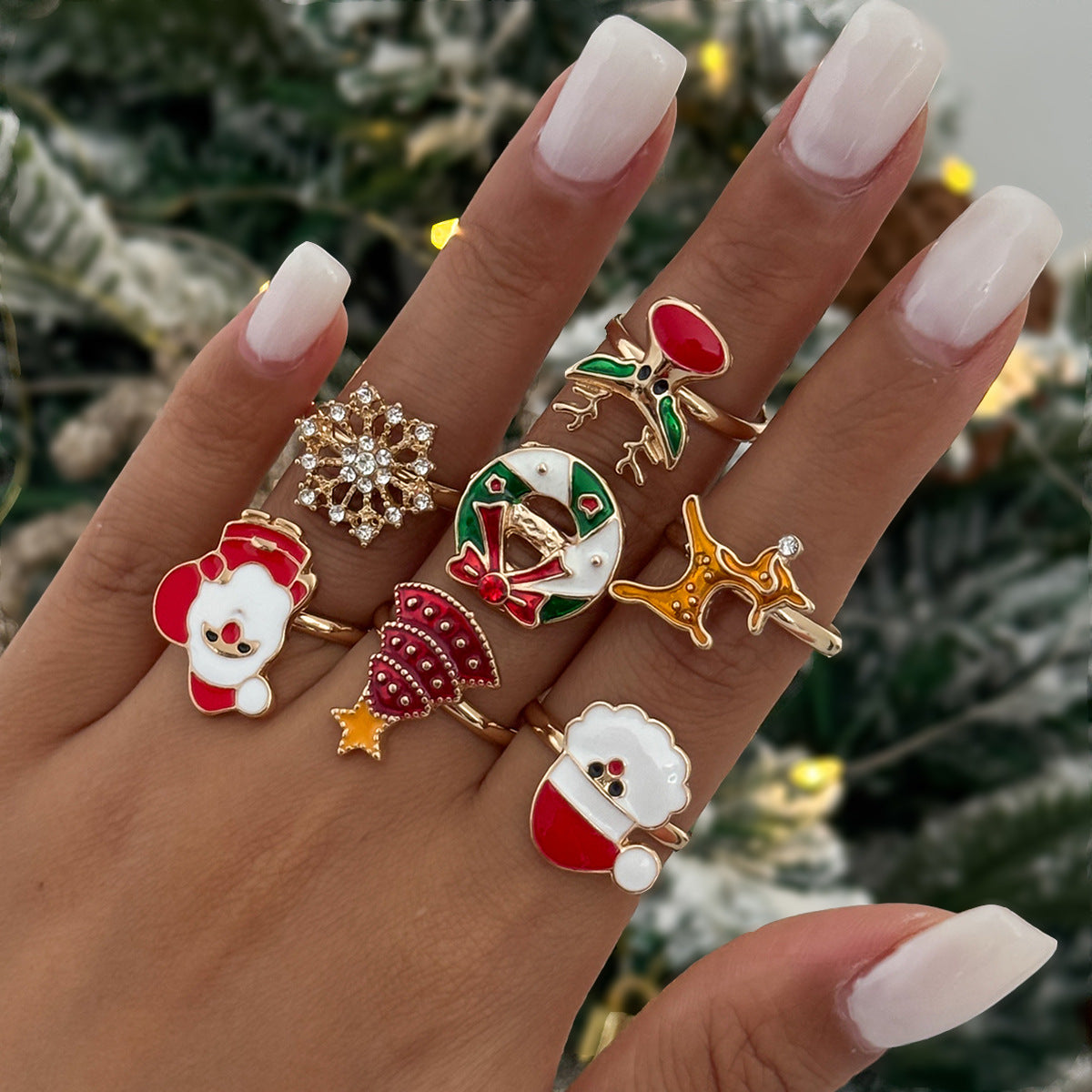 Planderful Vienna Verve Santa Claus Elk Ring Ornament For Christmas Tree Decor Gift Premium Metal Gift For Fans