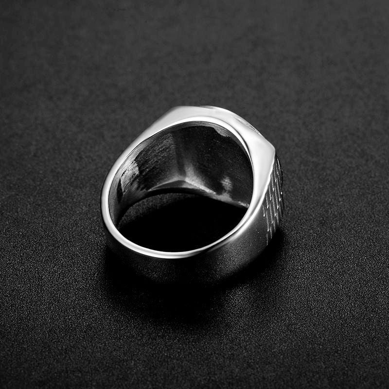 Planderful Everyday Genie Hip Hop Bold Ring For Men Stainless Steel Polished Zircon Crown Three Bead