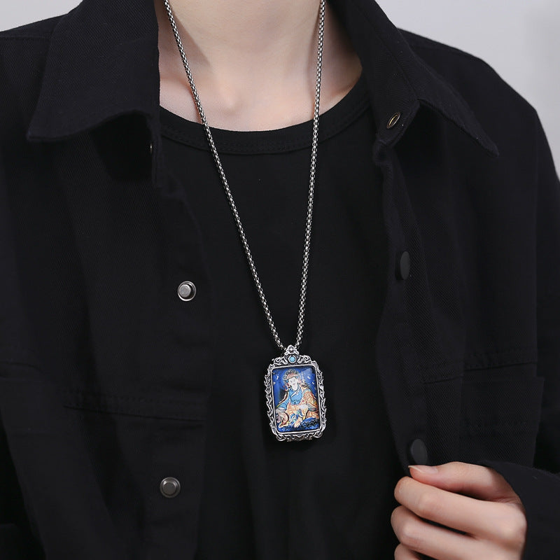 Stainless Steel Necklace – Statement Buddha Pendant