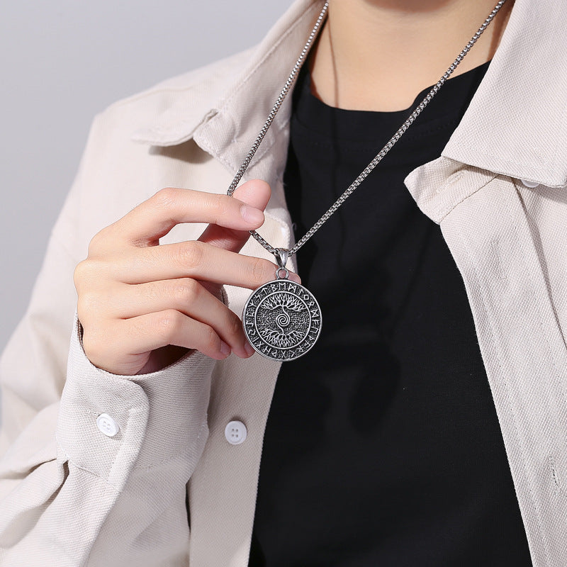 Steel Necklace - Elegant Tree Of Life Pendant