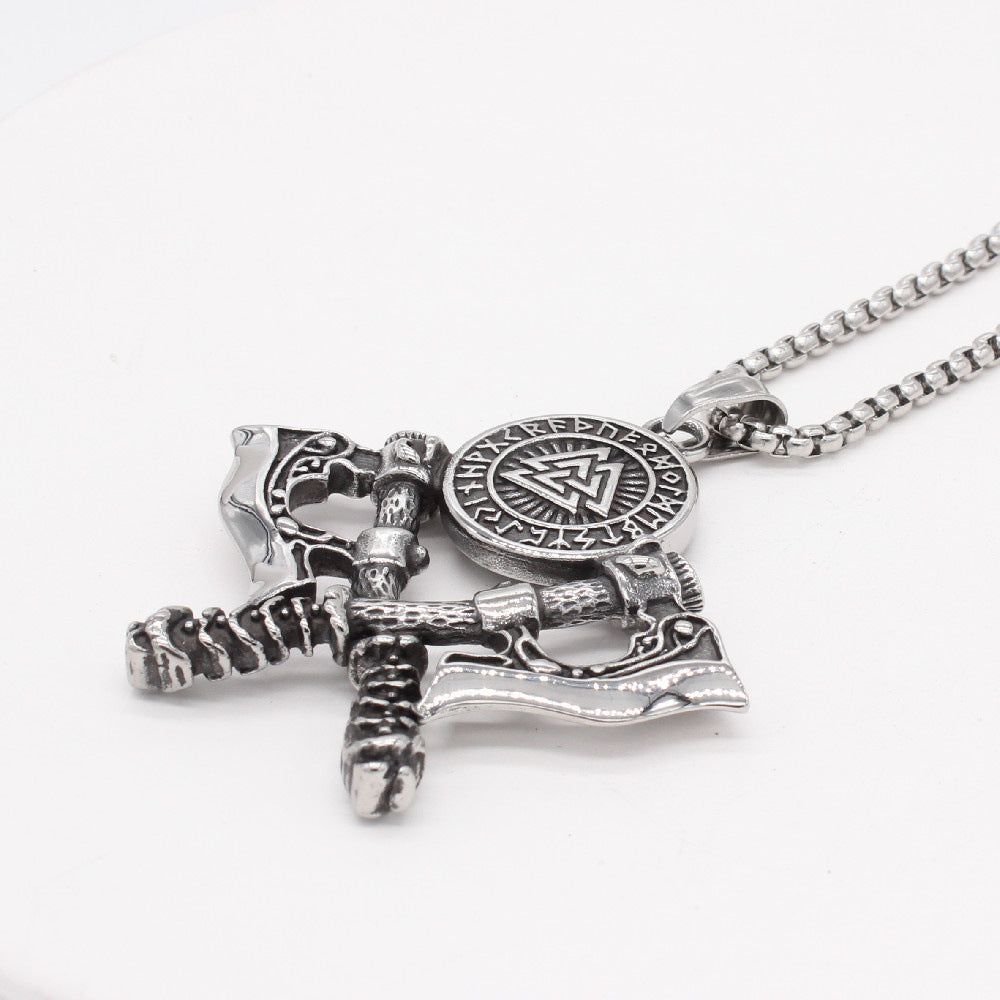 Viking Axe Pendant For Men And Unisex Nordic Retro Design Bold Durable Titanium Steel Planderful