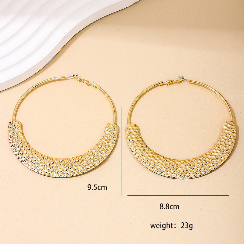 Exaggerated Fashion Large Circle Earrings with Niche Design Sense