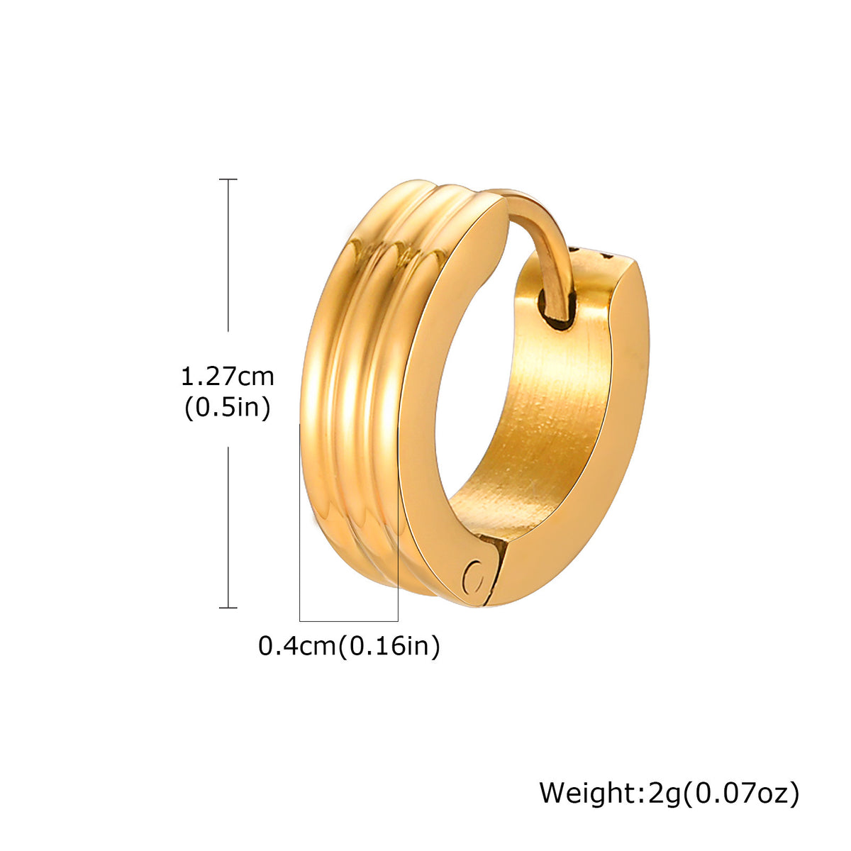 Stainless Steel Single Earring — Four Finishes