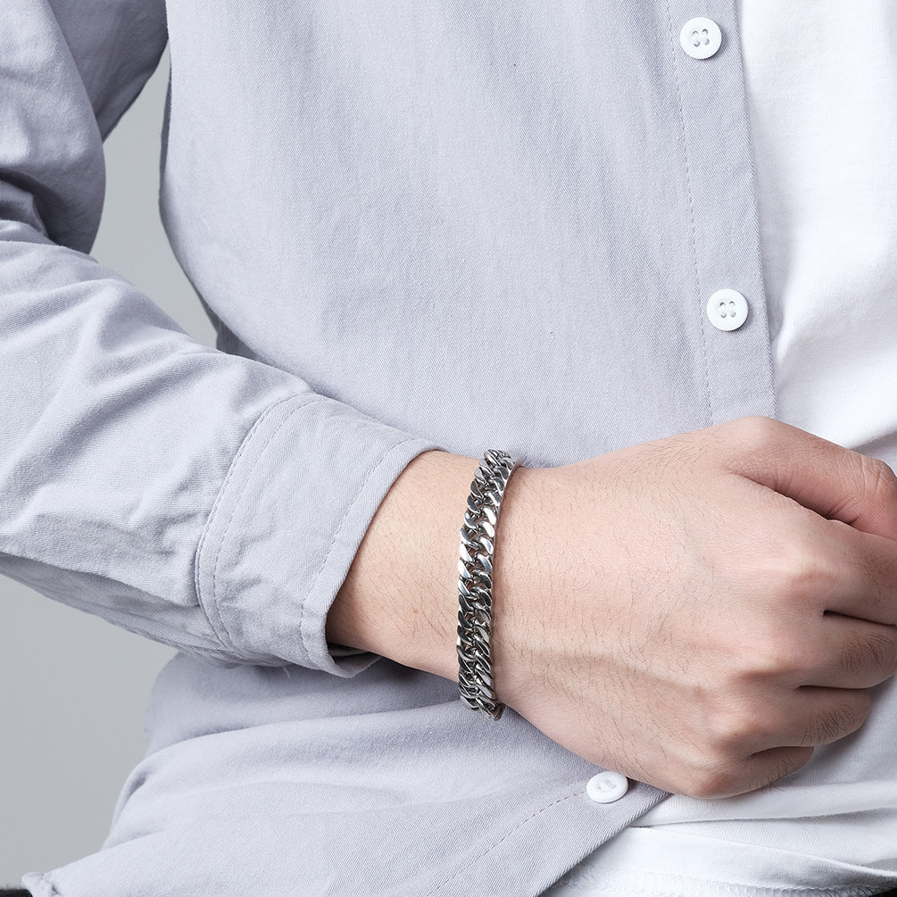 Neutral Cold Wind Wear Stainless Steel Double Woven Bracelet