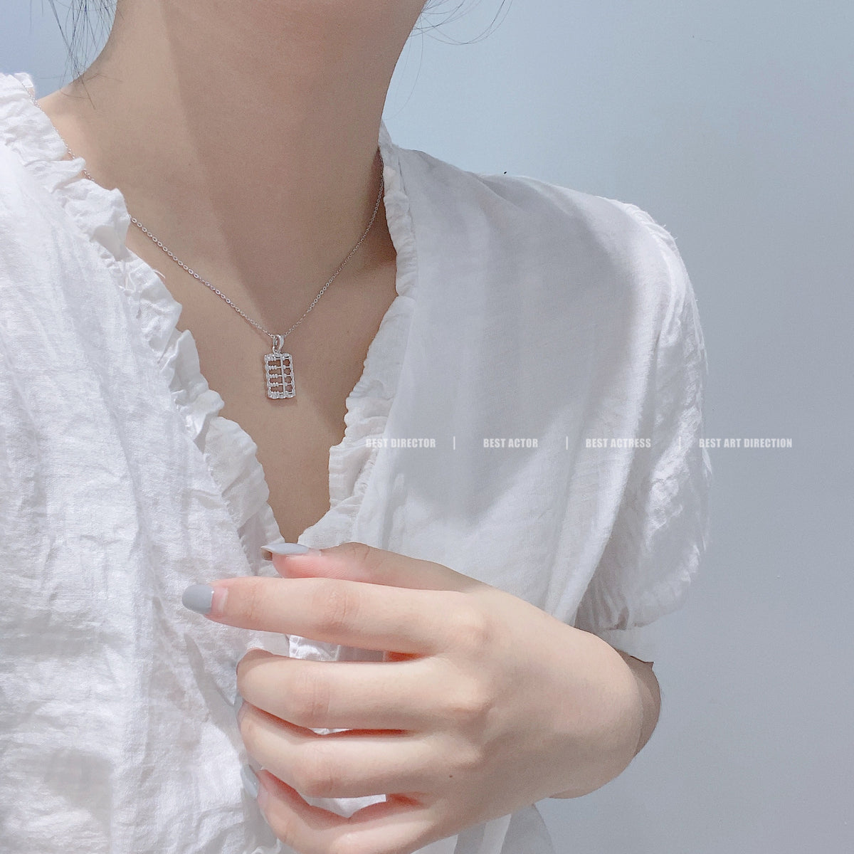 Minimalist Korean 925 Sterling Silver Pendant Necklace