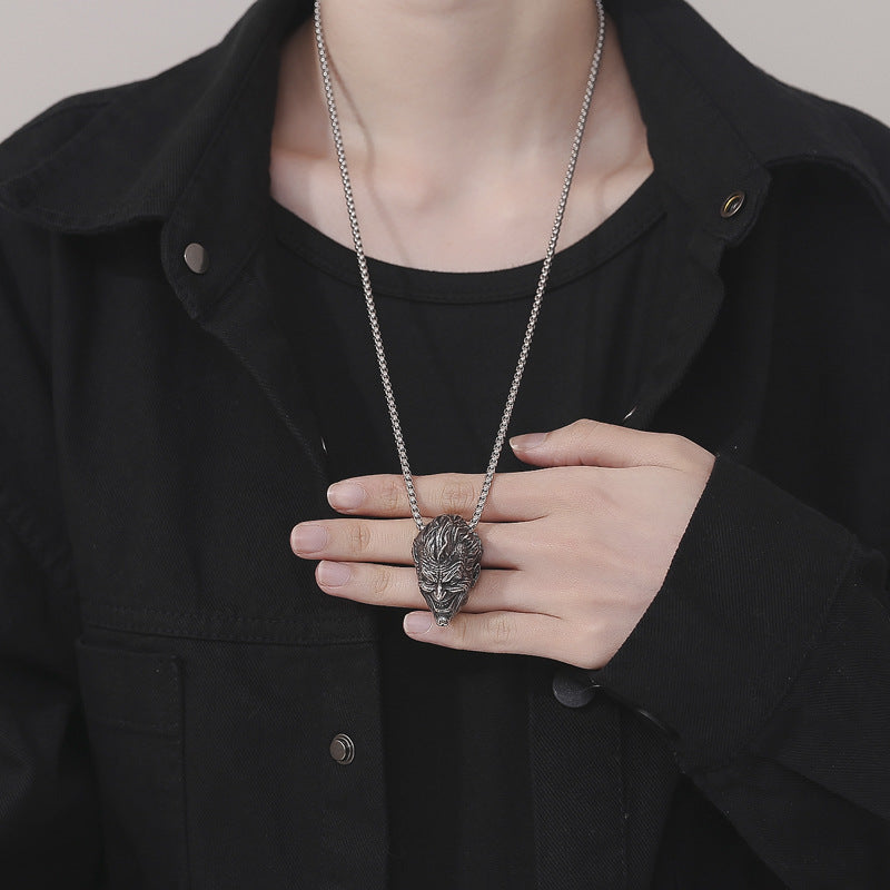 Stainless Steel Necklace – Vintage Sun Wukong Monkey Head Pendant For Everyday Style