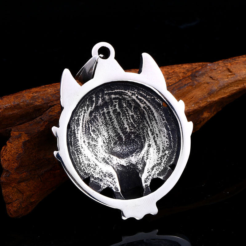 Viking Wolf Totem Pendant - Retro Gothic Men's Jewelry in Wholesale Stainless Steel
