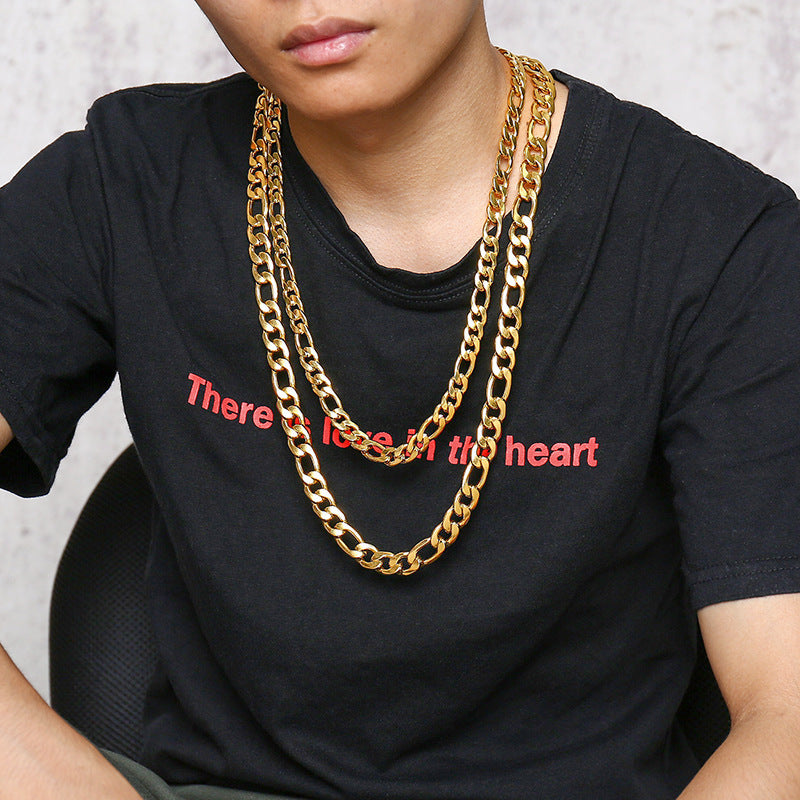 Figaro Chain Sweater Chain 6mm Stainless Steel Necklace for Men