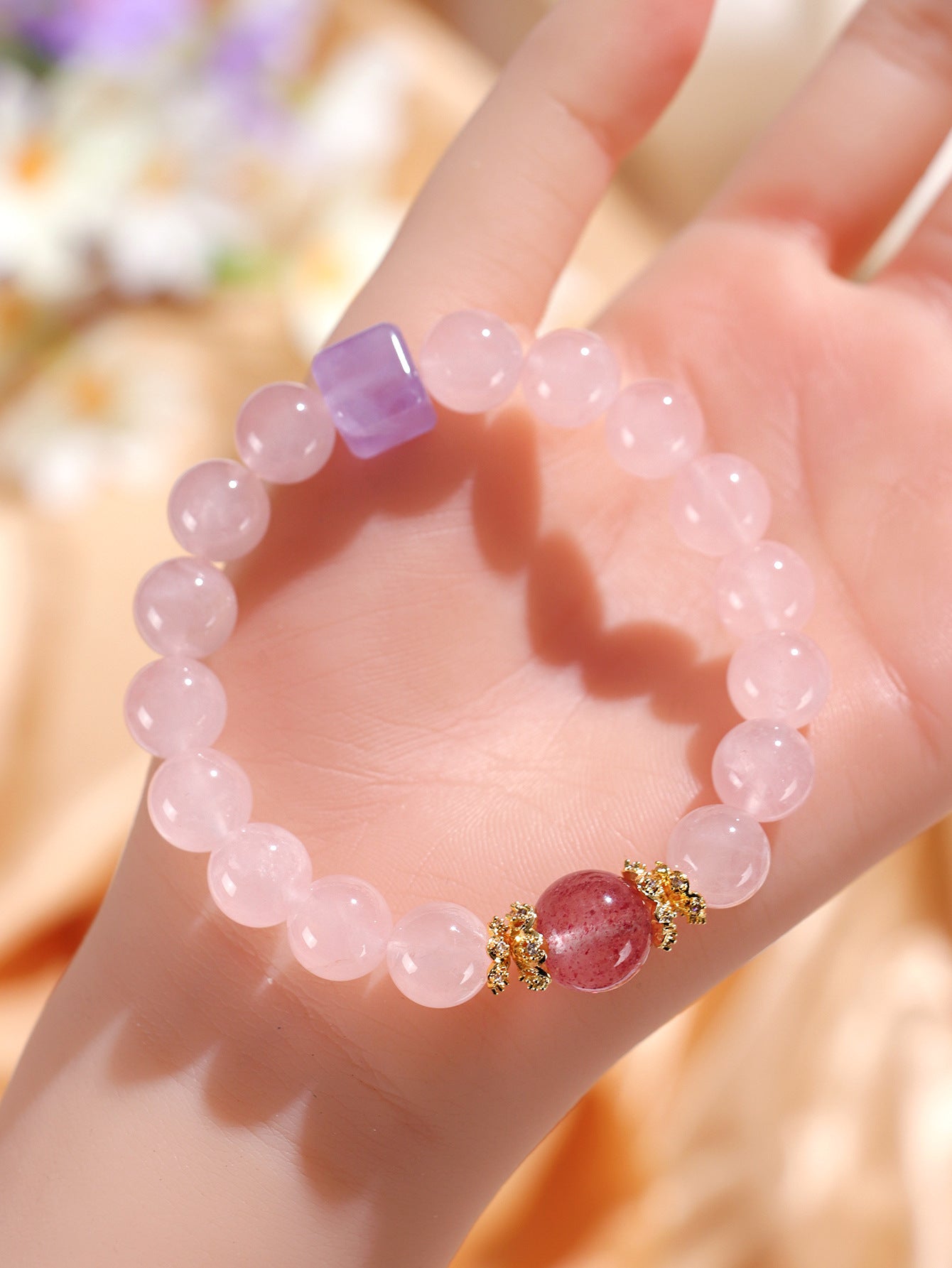 Planderful Fortune's Favor Bracelet – Sweet and Cute Amethyst Strawberry Crystal Design