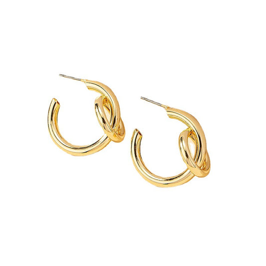 Golden Hoop Earrings - Vienna Verve Collection