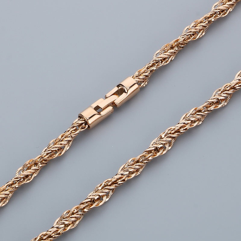 Hip-Hop Design Buckle Twist Cord Chain Men's Stainless Steel Twisted Chain Accessory For Necklace