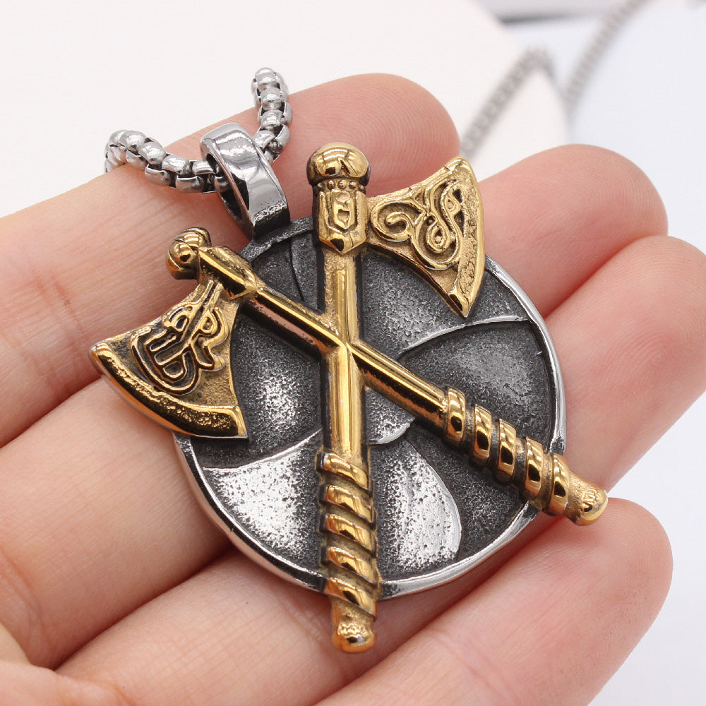 Viking Axe Pendant Titanium Steel By Planderful For Men And Women Unisex Protection Statement