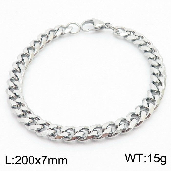 Minimalist Unisex Bracelet Stacked Figaro Twist Chain Cuban Chain
