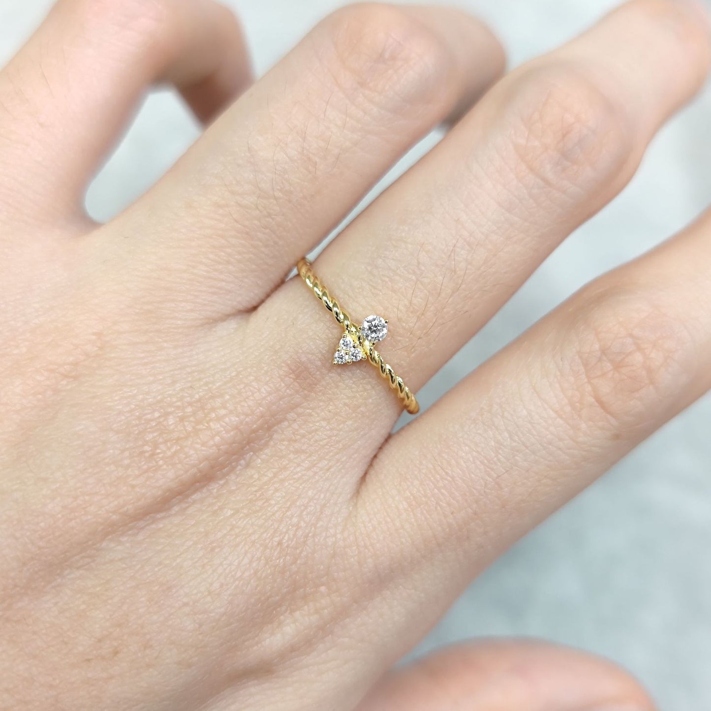 Golden Dawn Series S925 Silver Moissanite Stacking Ring