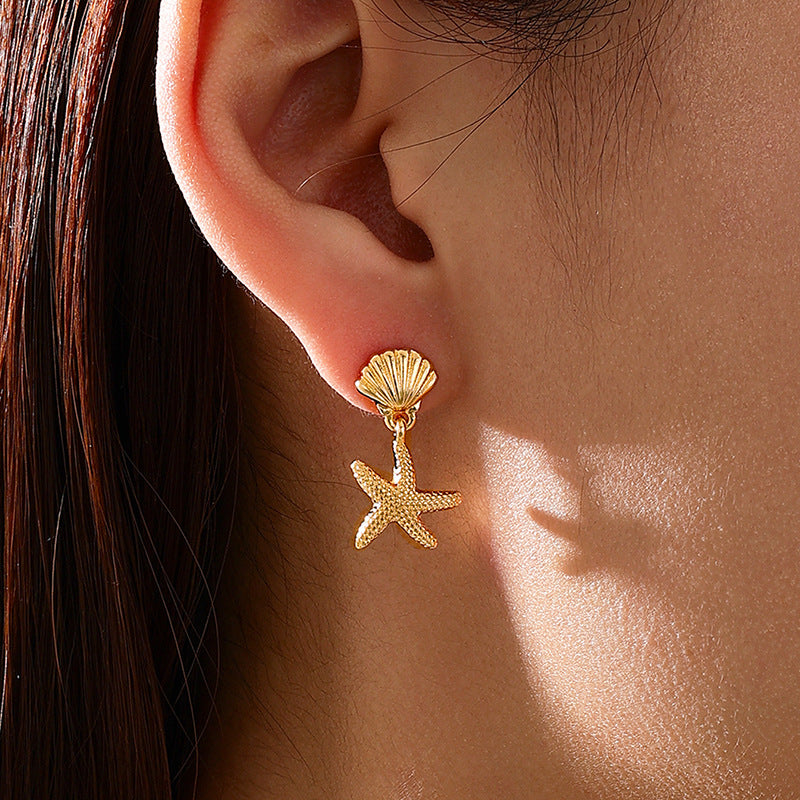 Planderful Vienna Verve Earrings – Exquisite Shell Starfish Design