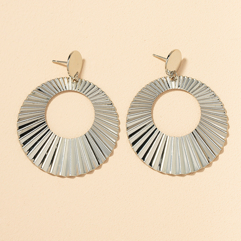 Exaggerated Metal Texture Earrings - Vienna Verve Collection