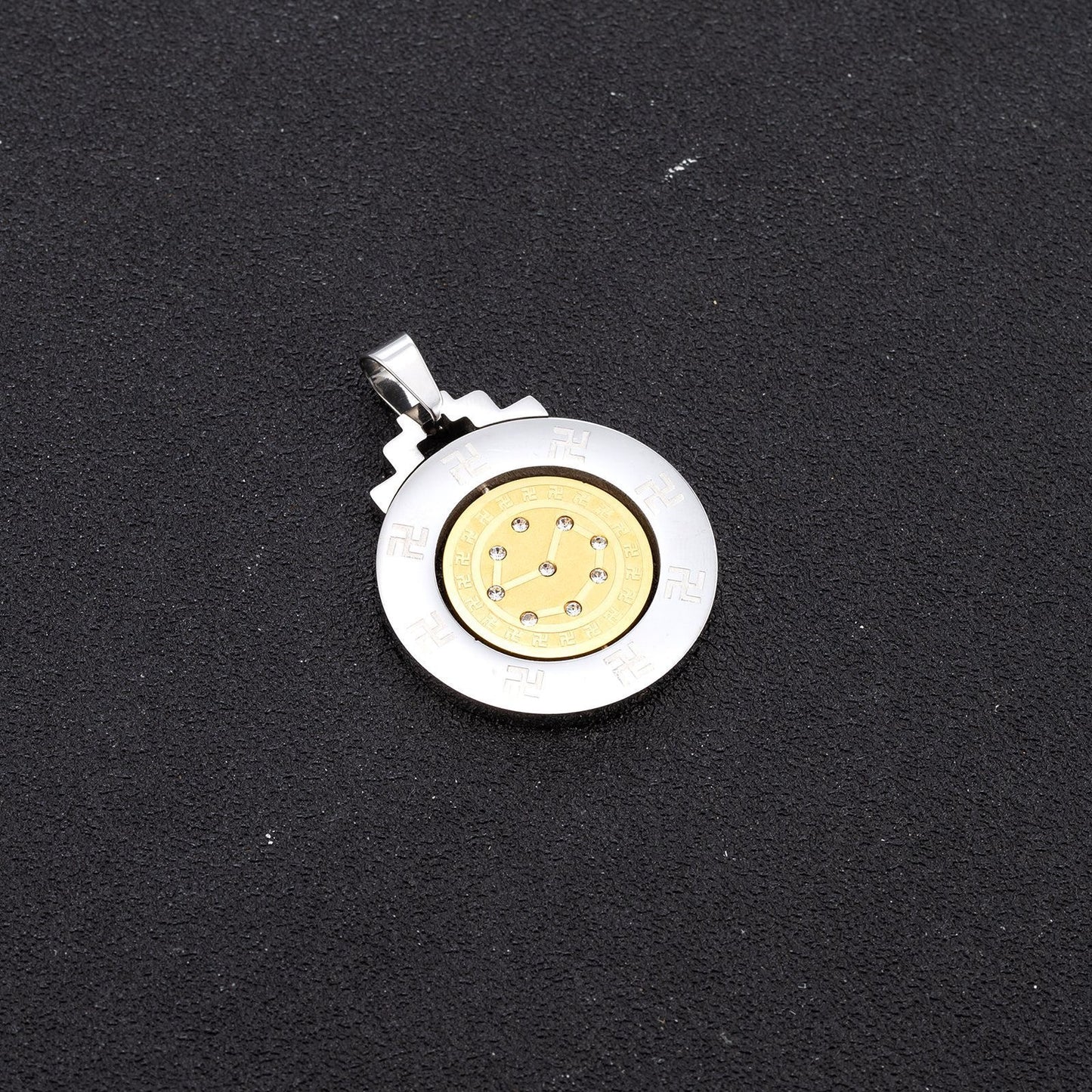 Stainless Steel Necklace Planderful Everyday Genie Rotatable Zodiac Beidou Seven Stars For Men