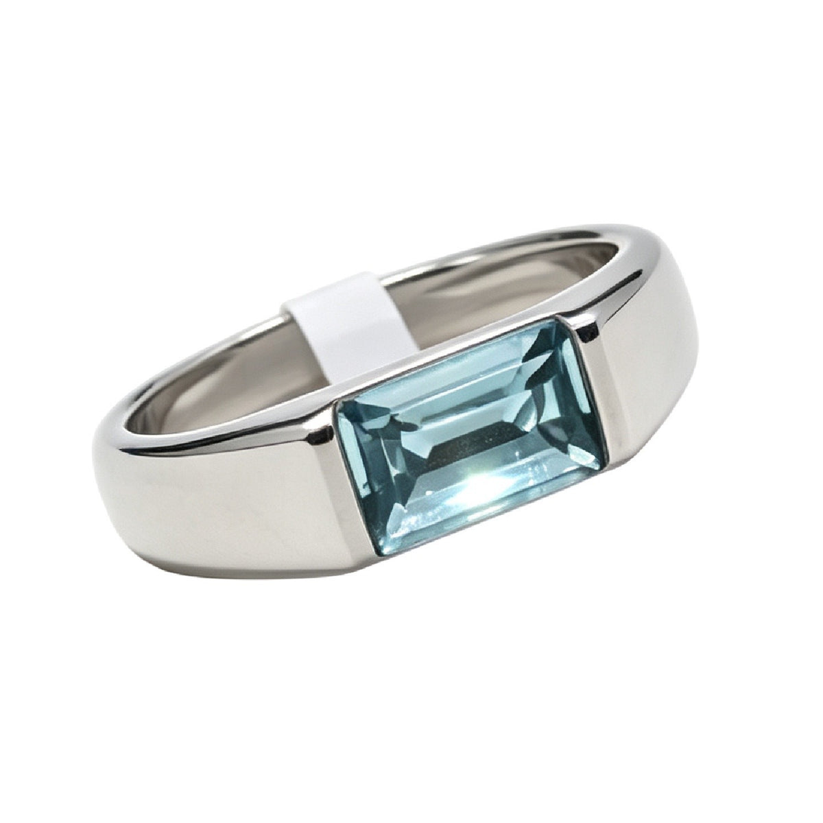 Court Gemstone Titanium Steel Ring