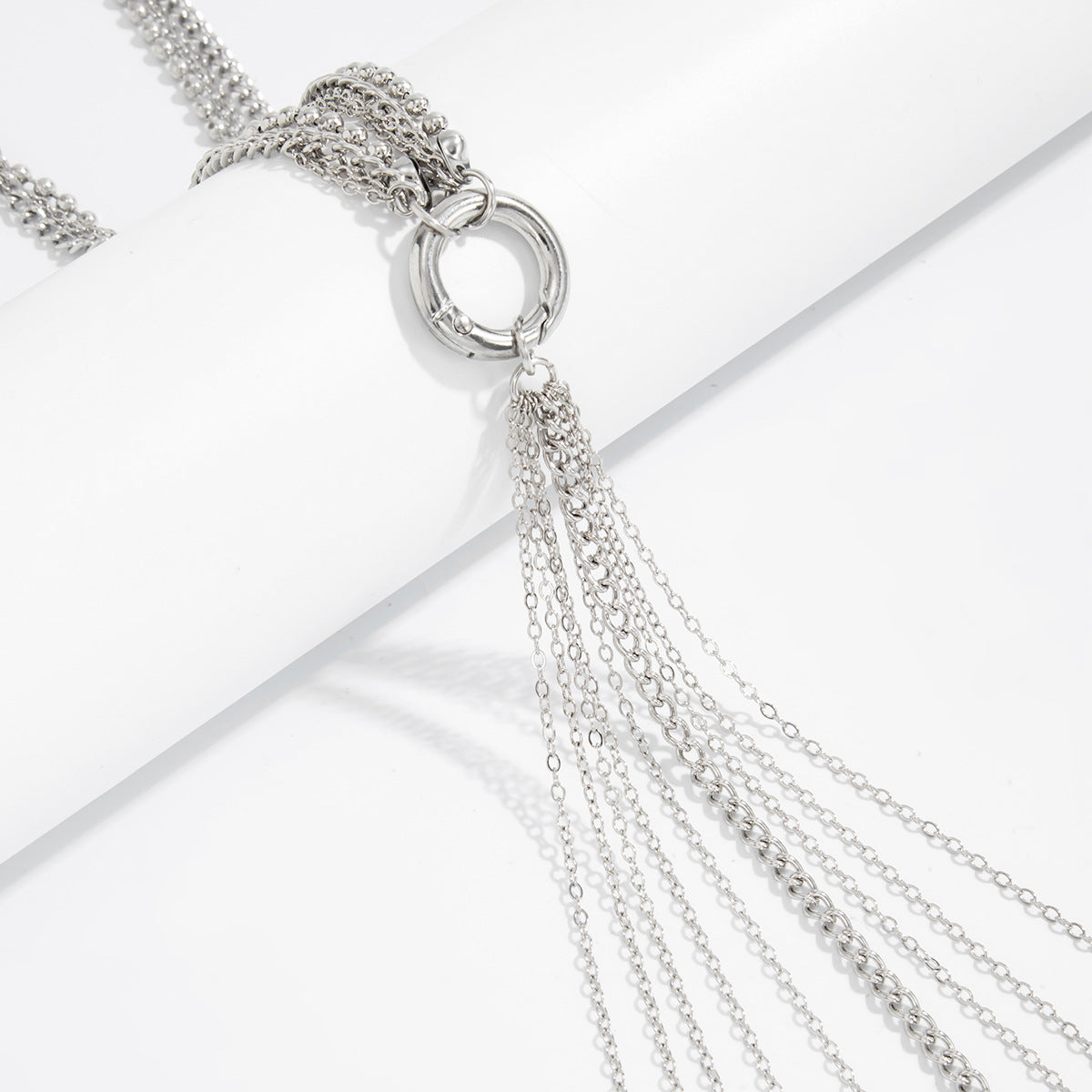 Long Tie Chain Tassel Necklace