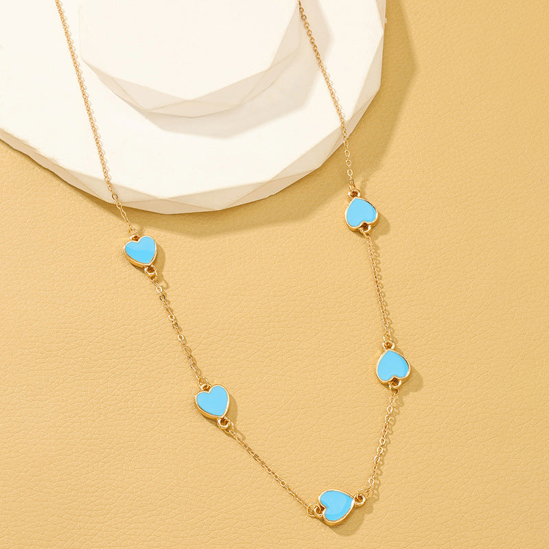 Elegant Glazed Love Collar Necklace for Women - Vienna Verve Collection