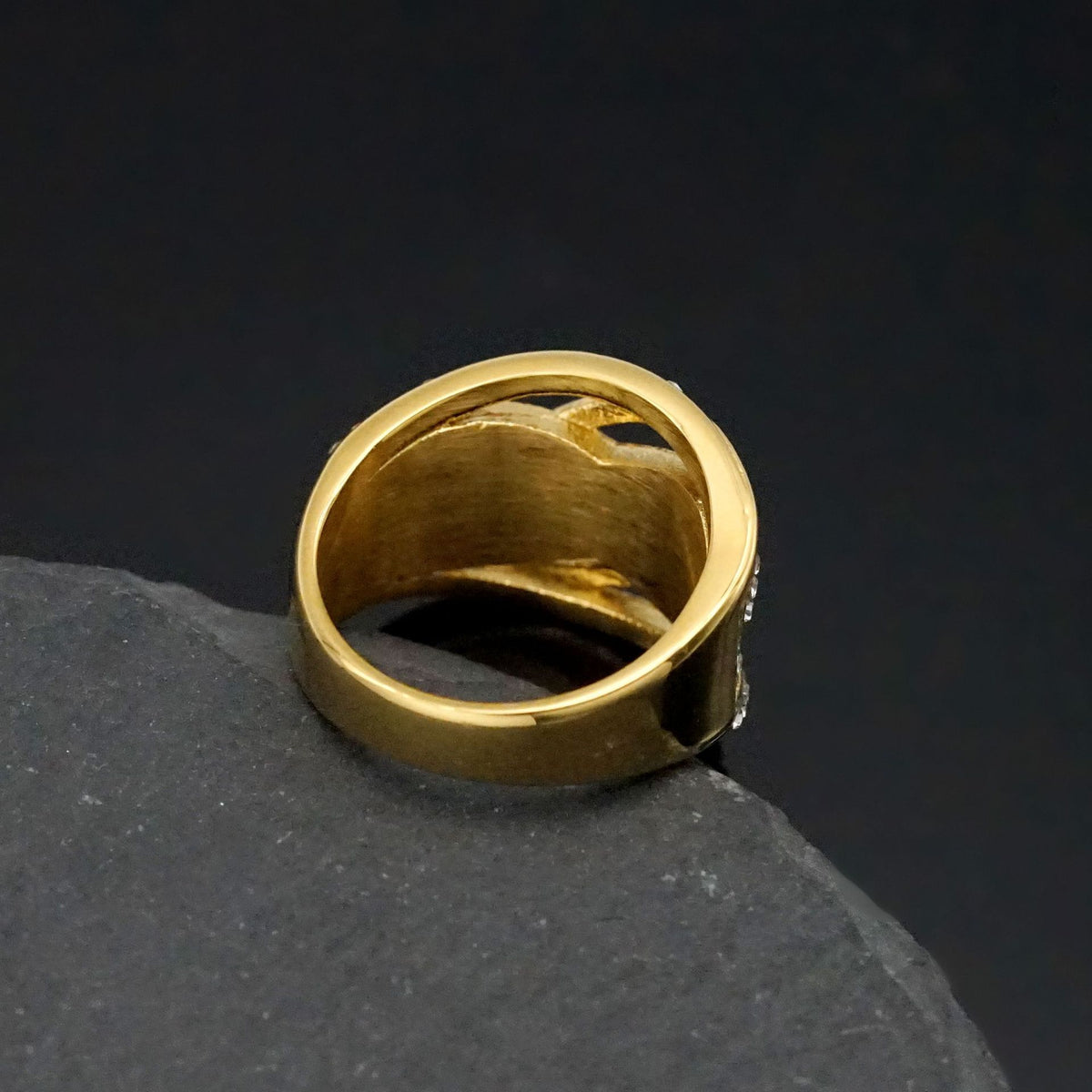 Planderful Zircon Stainless Steel Index Finger Ring Exquisite Winding Design Unisex Everyday Genie Fashion Statement