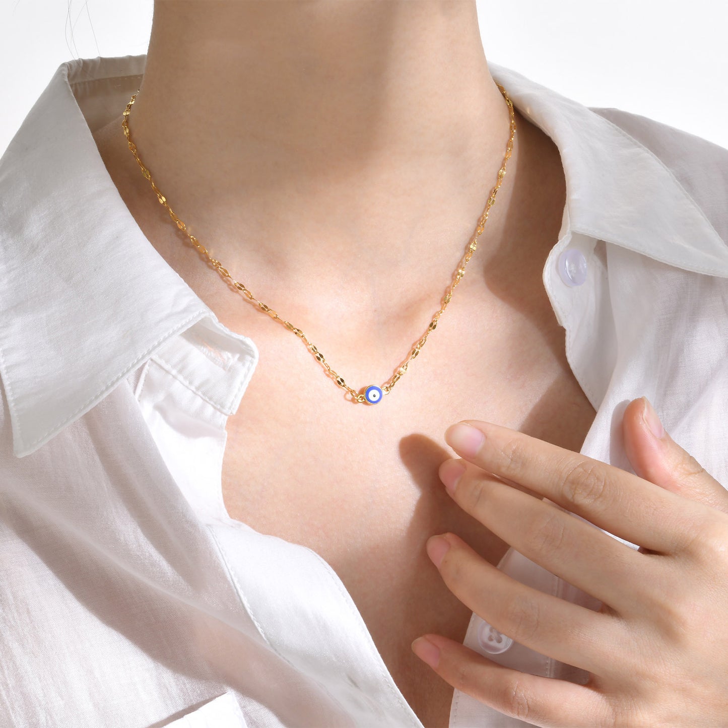 Cross-Border Jewelry Wholesale Stainless Steel Devil's Eye Necklace