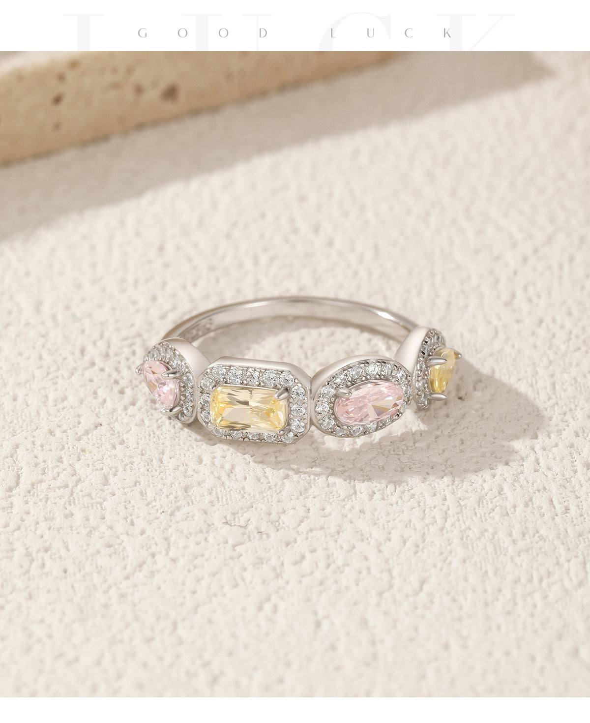 925 Sterling Silver Sugar-Cube Pavé Zircon Ring