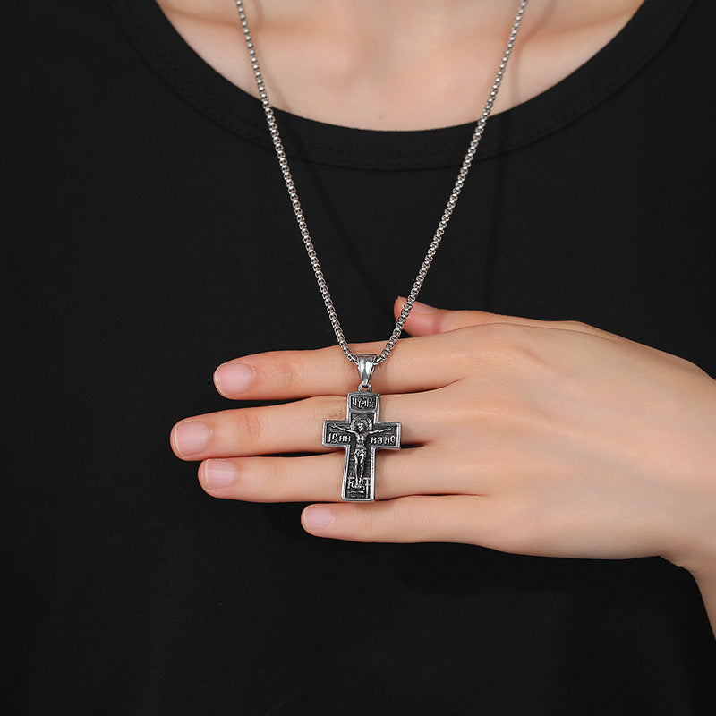 Cross Premium Stainless Steel Men's Pendant Necklace