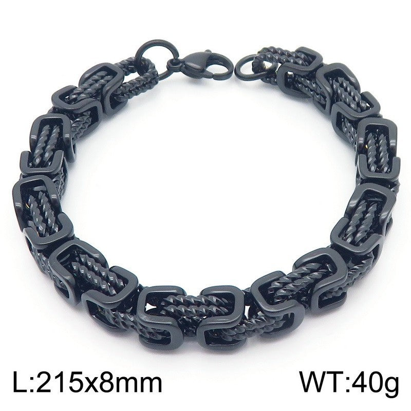 Planderful Hip Hop Personalized Mens Steel Bracelet