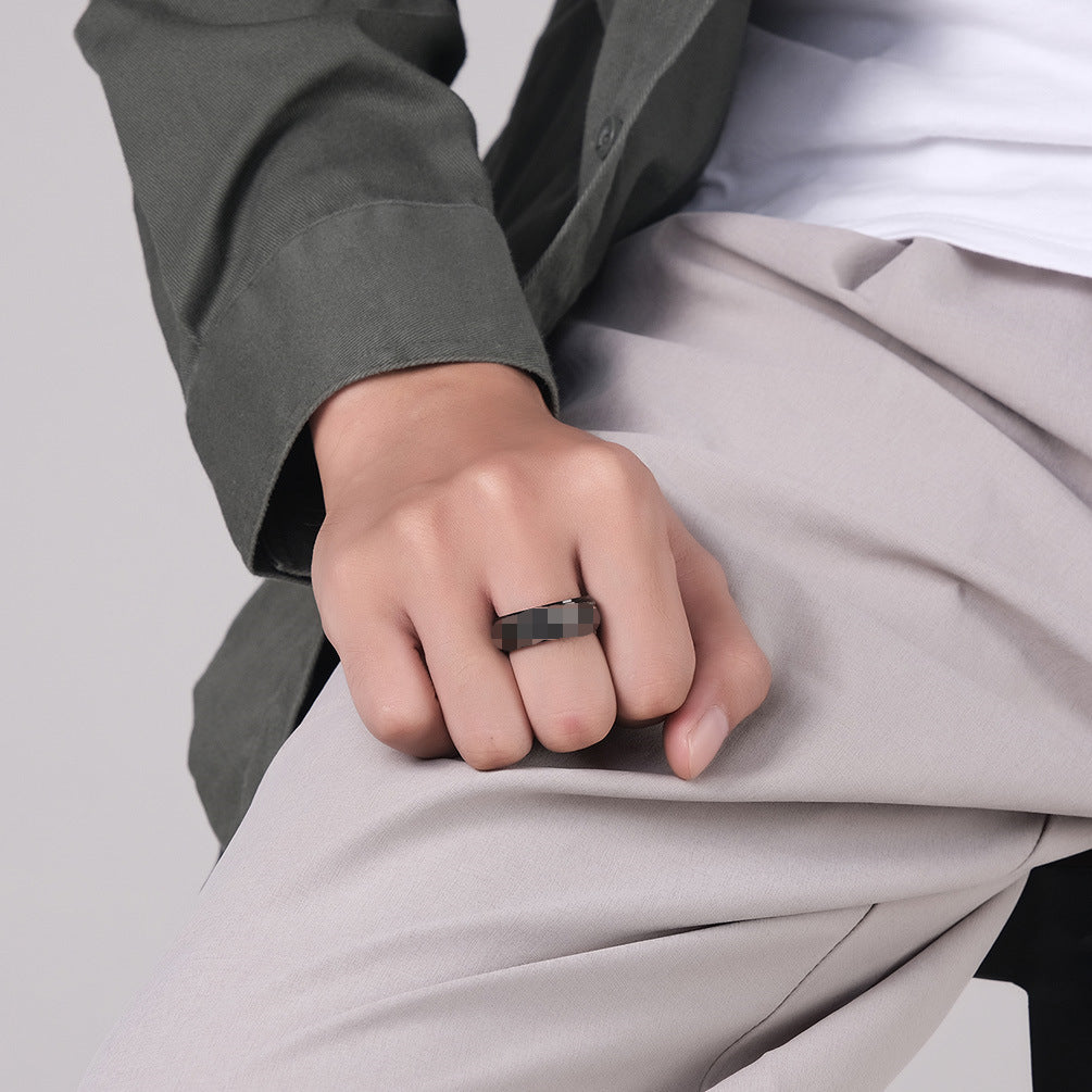 Planderful Self Motivation Ring Rotatable Titanium Steel Anxiety Relief Jewelry for Professionals and Students