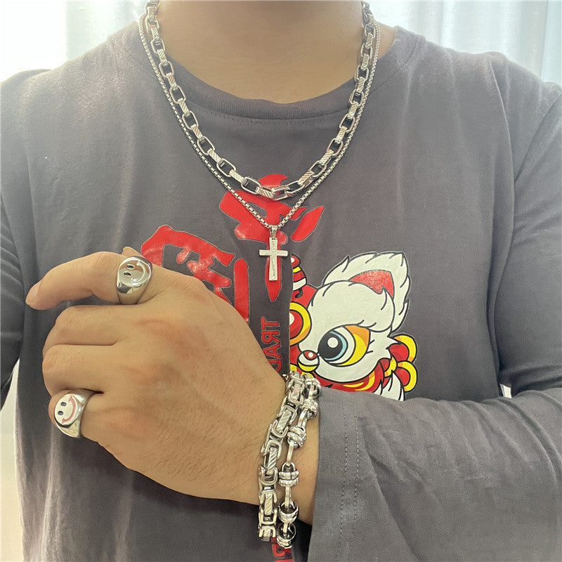 Stylish Personalized Titanium Steel Cross Pendant Necklace for Men